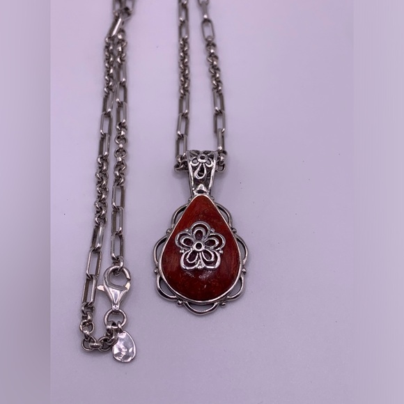 Silpada’s Sterling FIERY PERSONALITY Reversible Pendant & TIMELESS Chain Set - Picture 12 of 13